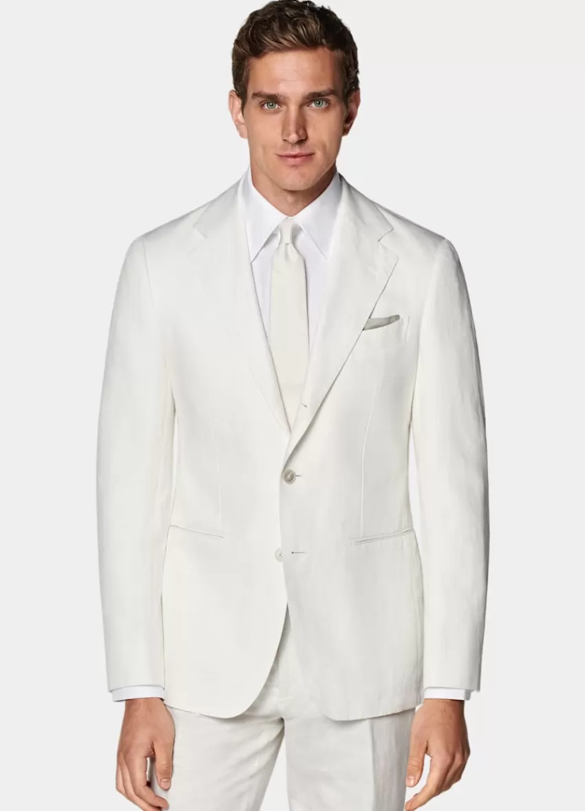Suitsupply Havana Anzug Off-white Tailored Fit Aus Leinen Baumwolle | Deutschland Best