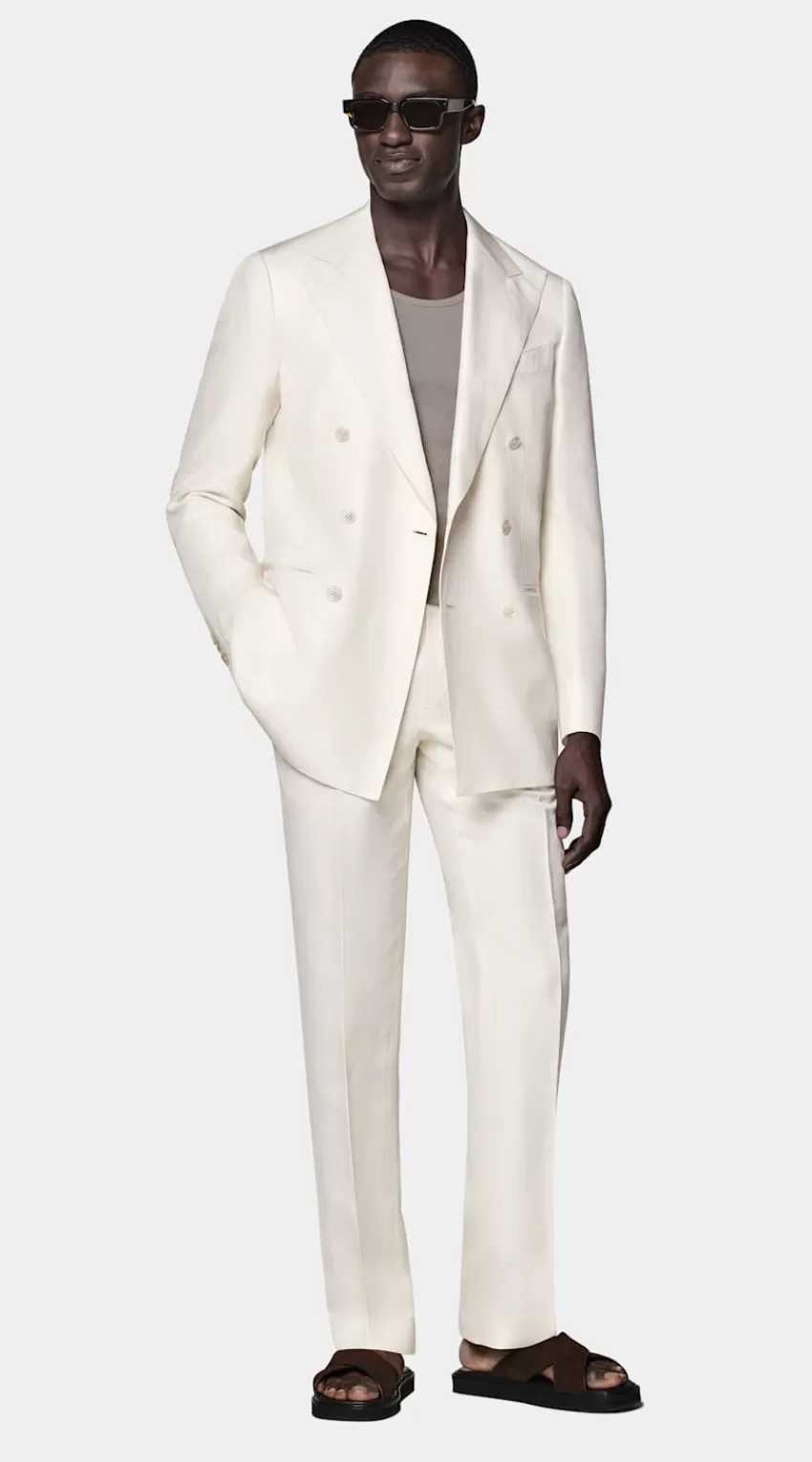 Suitsupply Havana Anzug Off-white Tailored Fit Aus Leinen Seide | Deutschland Discount