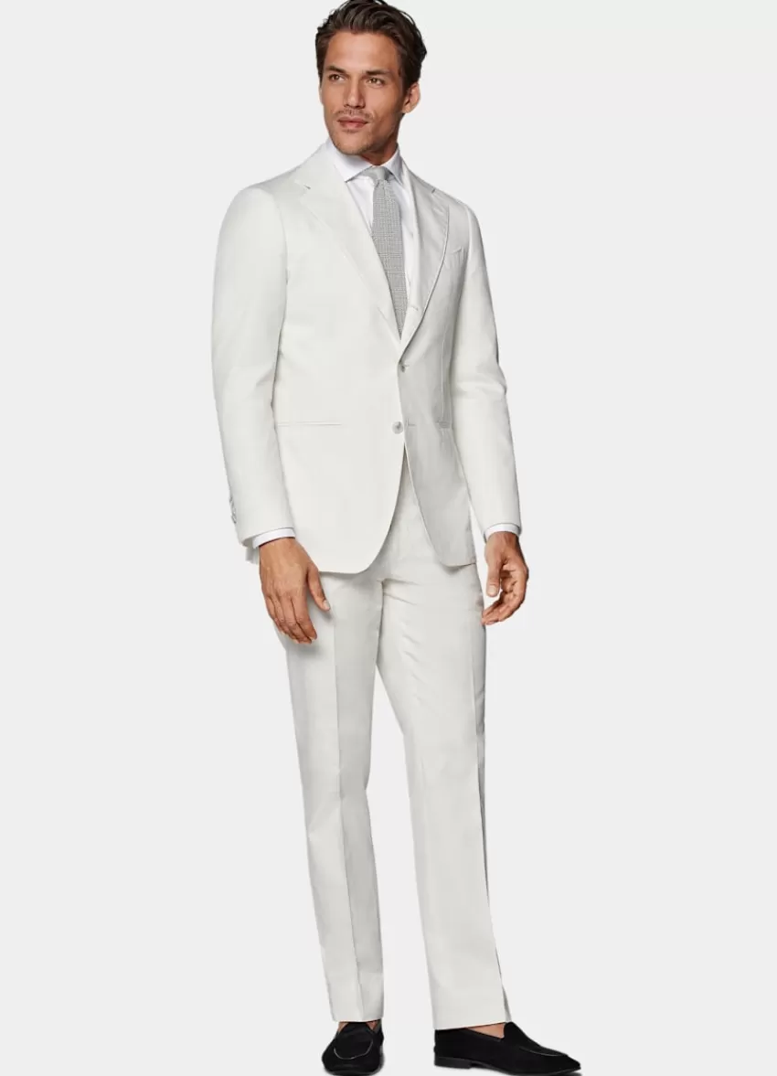 Suitsupply Havana Anzug Off-white Tailored Fit Aus Reine Baumwolle | Deutschland Hot