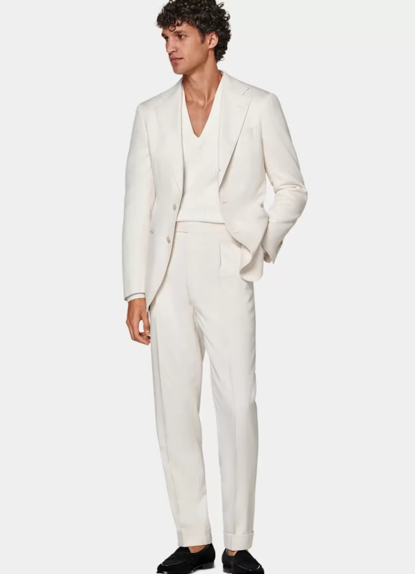Suitsupply Havana Anzug Off-white Tailored Fit Aus Reine Seide | Deutschland Shop