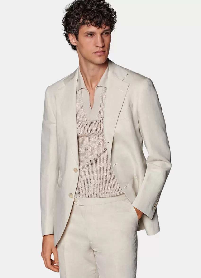 Suitsupply Havana Anzug Sand Tailored Fit Aus Leinen Baumwolle | Deutschland Clearance