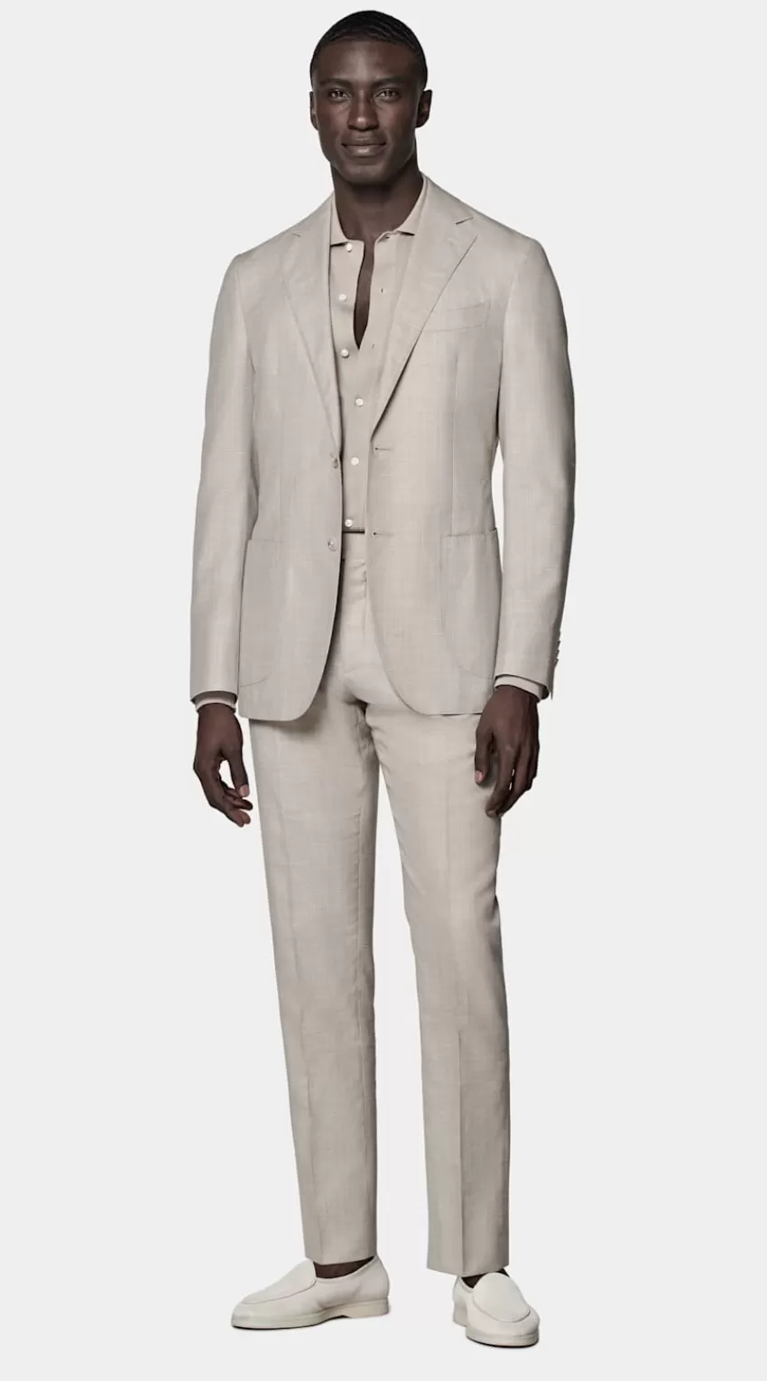 Suitsupply Havana Anzug Sand Tailored Fit Aus Schurwolle Seide Leinen | Deutschland Shop