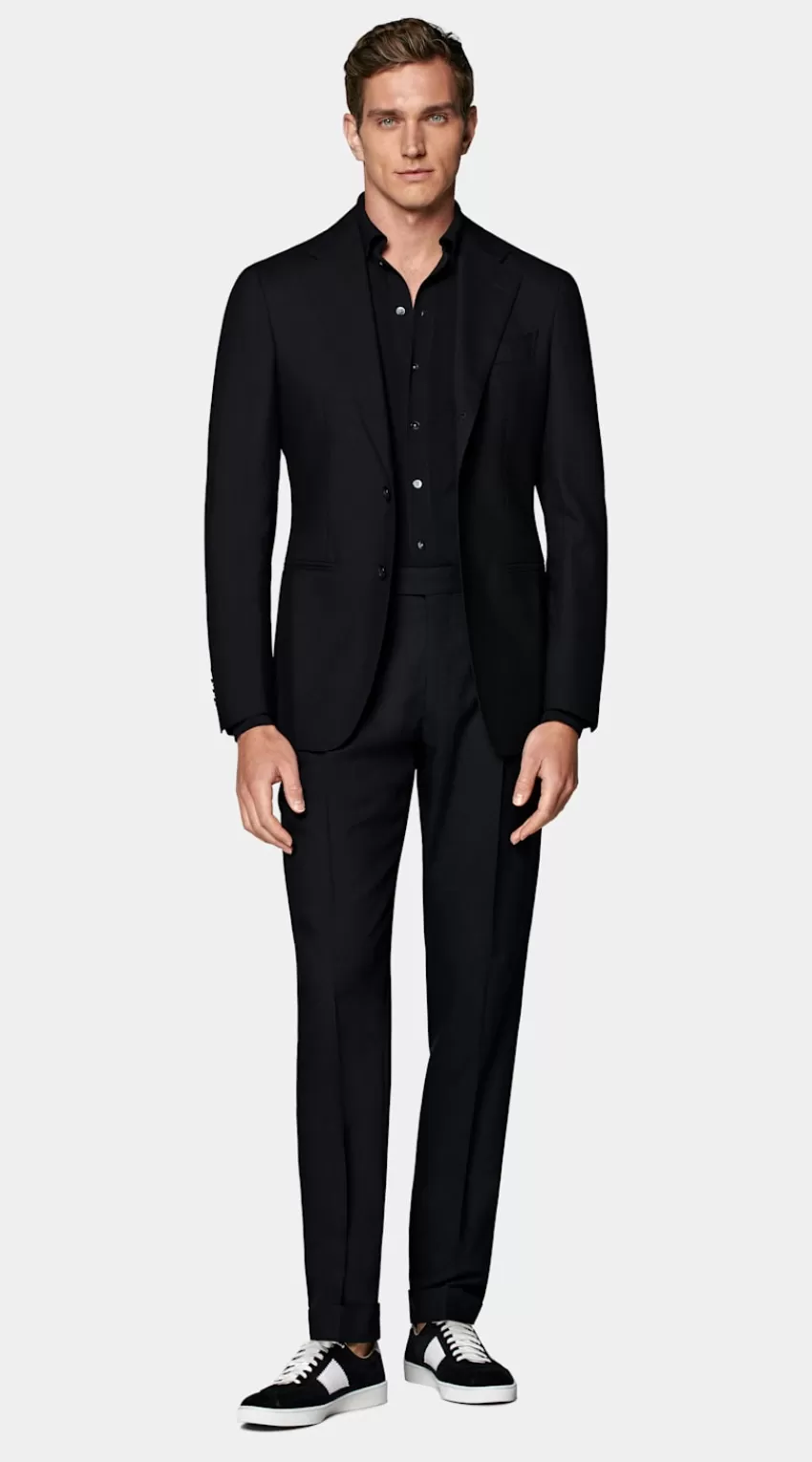 Suitsupply Havana Anzug Schwarz Tailored Fit Aus Pure 4fach Traveller Schurwolle | Deutschland Outlet