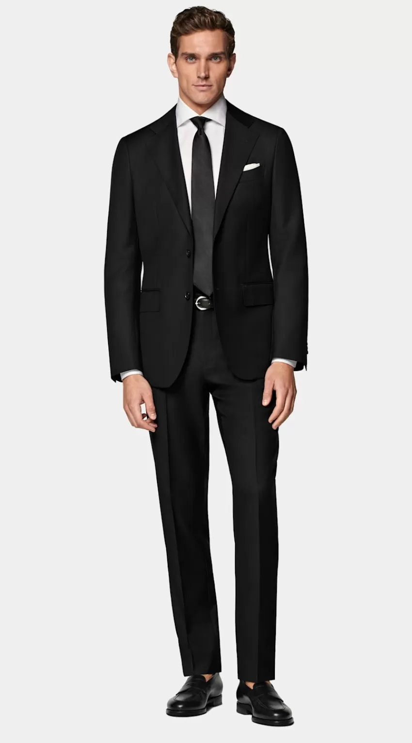 Suitsupply Havana Anzug Schwarz Tailored Fit Aus Pure S110er Schurwolle | Deutschland New