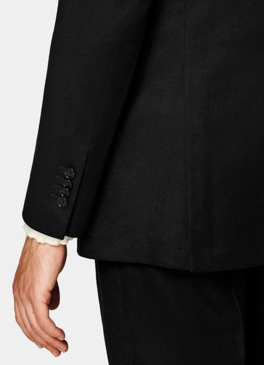 Suitsupply Havana Anzug Schwarz Tailored Fit Aus Pure S120er Flanell-Schurwolle | Deutschland Hot