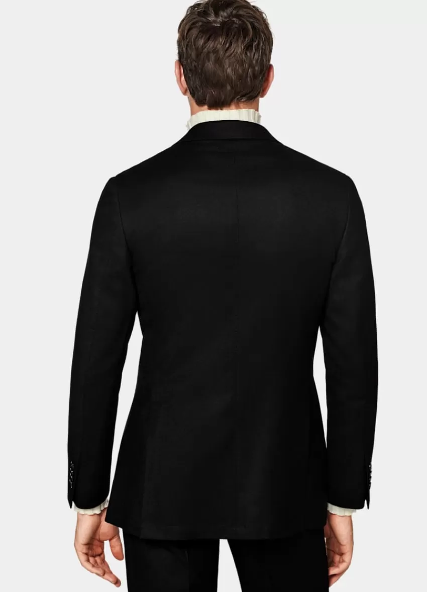 Suitsupply Havana Anzug Schwarz Tailored Fit Aus Pure S120er Flanell-Schurwolle | Deutschland Hot