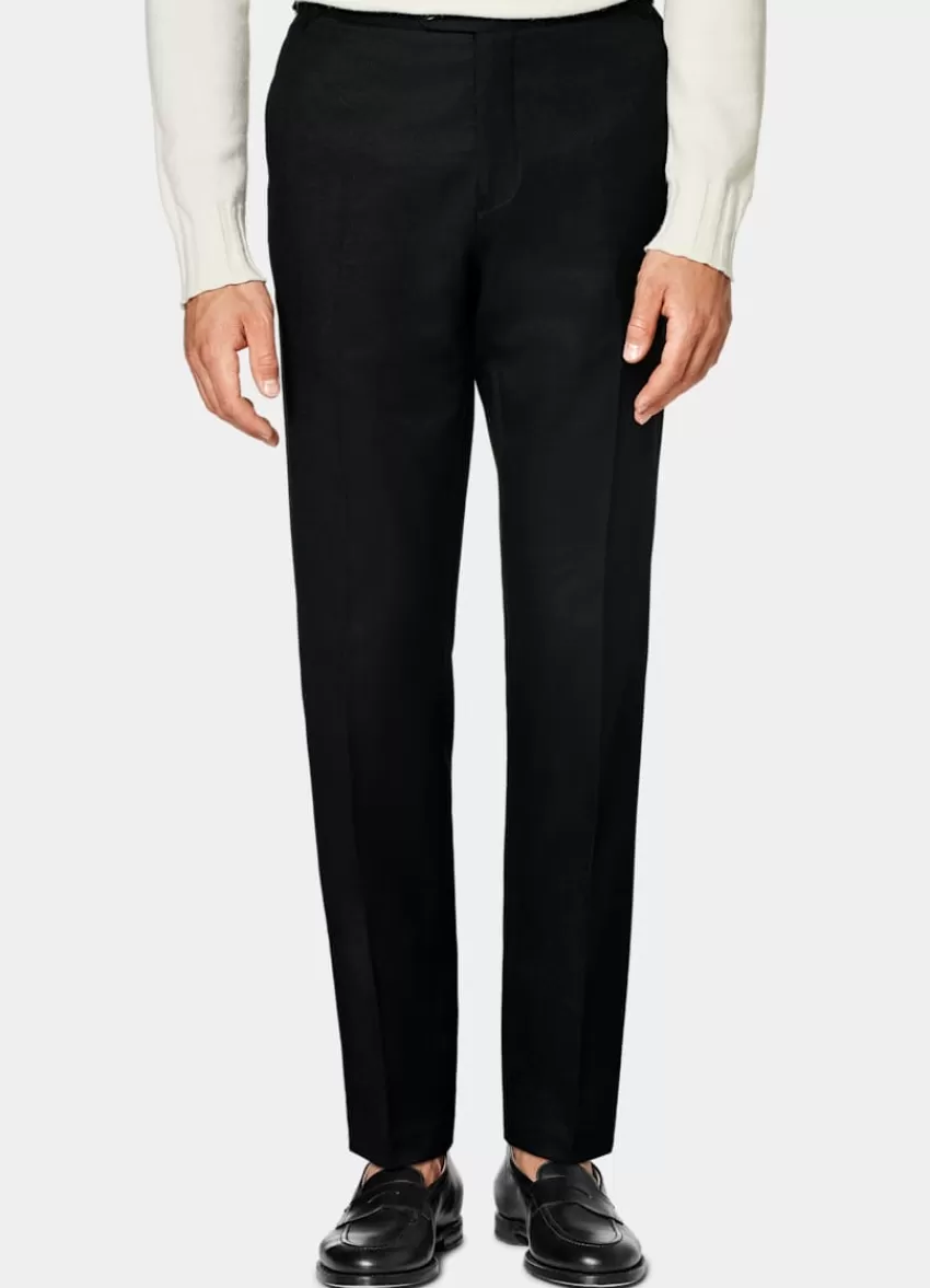 Suitsupply Havana Anzug Schwarz Tailored Fit Aus Pure S120er Flanell-Schurwolle | Deutschland Hot