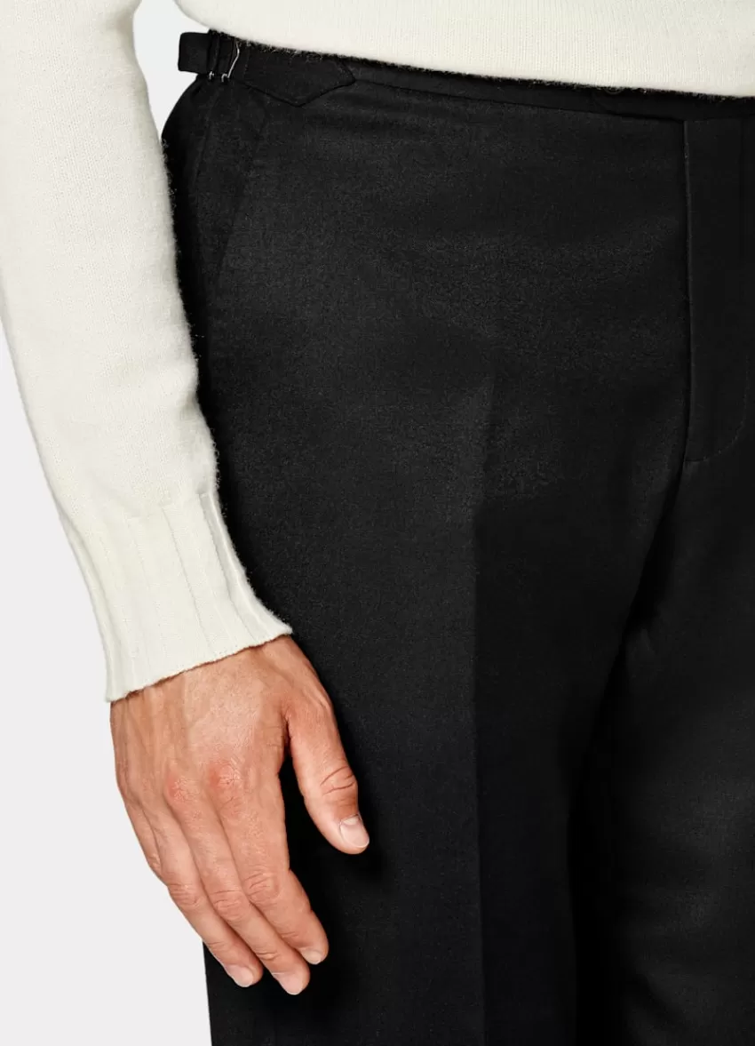 Suitsupply Havana Anzug Schwarz Tailored Fit Aus Pure S120er Flanell-Schurwolle | Deutschland Hot