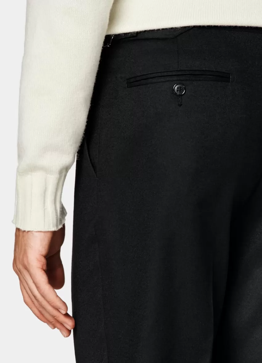 Suitsupply Havana Anzug Schwarz Tailored Fit Aus Pure S120er Flanell-Schurwolle | Deutschland Hot