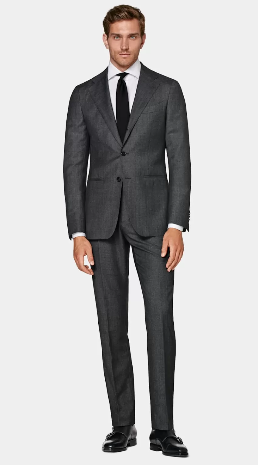 Suitsupply Havana Anzugsakko Dunkelgrau Birdseye-Muster Aus Pure S130er Schurwolle | Deutschland Clearance