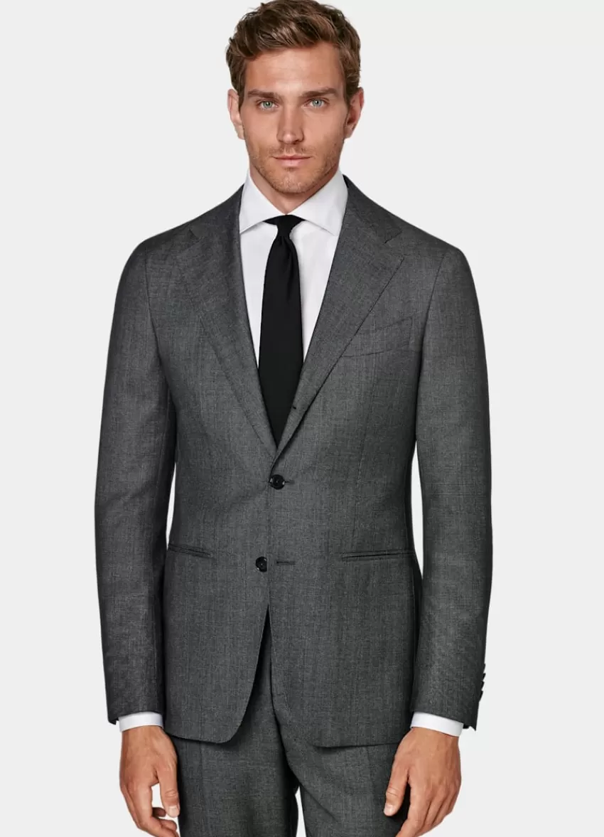Suitsupply Havana Anzugsakko Dunkelgrau Birdseye-Muster Aus Pure S130er Schurwolle | Deutschland Clearance