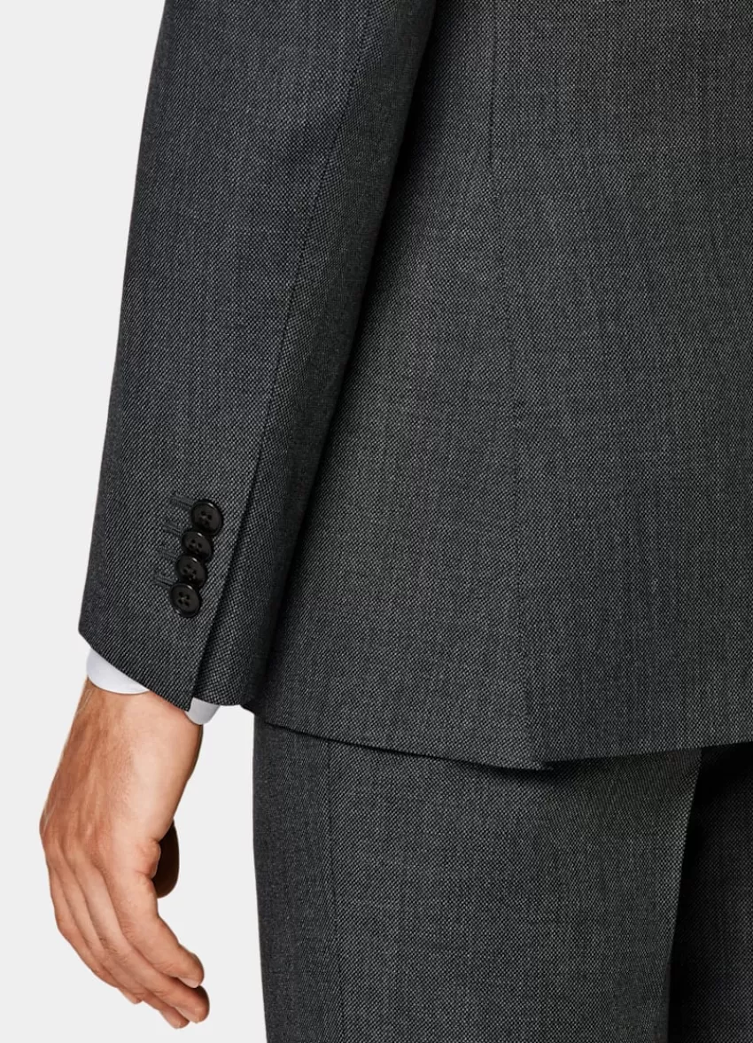 Suitsupply Havana Anzugsakko Dunkelgrau Birdseye-Muster Aus Pure S130er Schurwolle | Deutschland Clearance