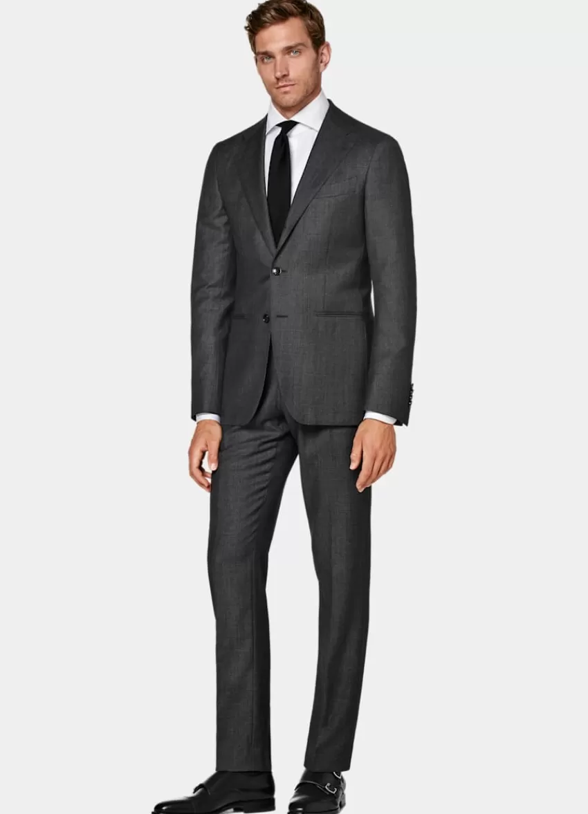 Suitsupply Havana Anzugsakko Dunkelgrau Birdseye-Muster Aus Pure S130er Schurwolle | Deutschland Clearance