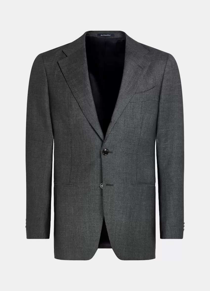 Suitsupply Havana Anzugsakko Dunkelgrau Birdseye-Muster Aus Pure S130er Schurwolle | Deutschland Clearance