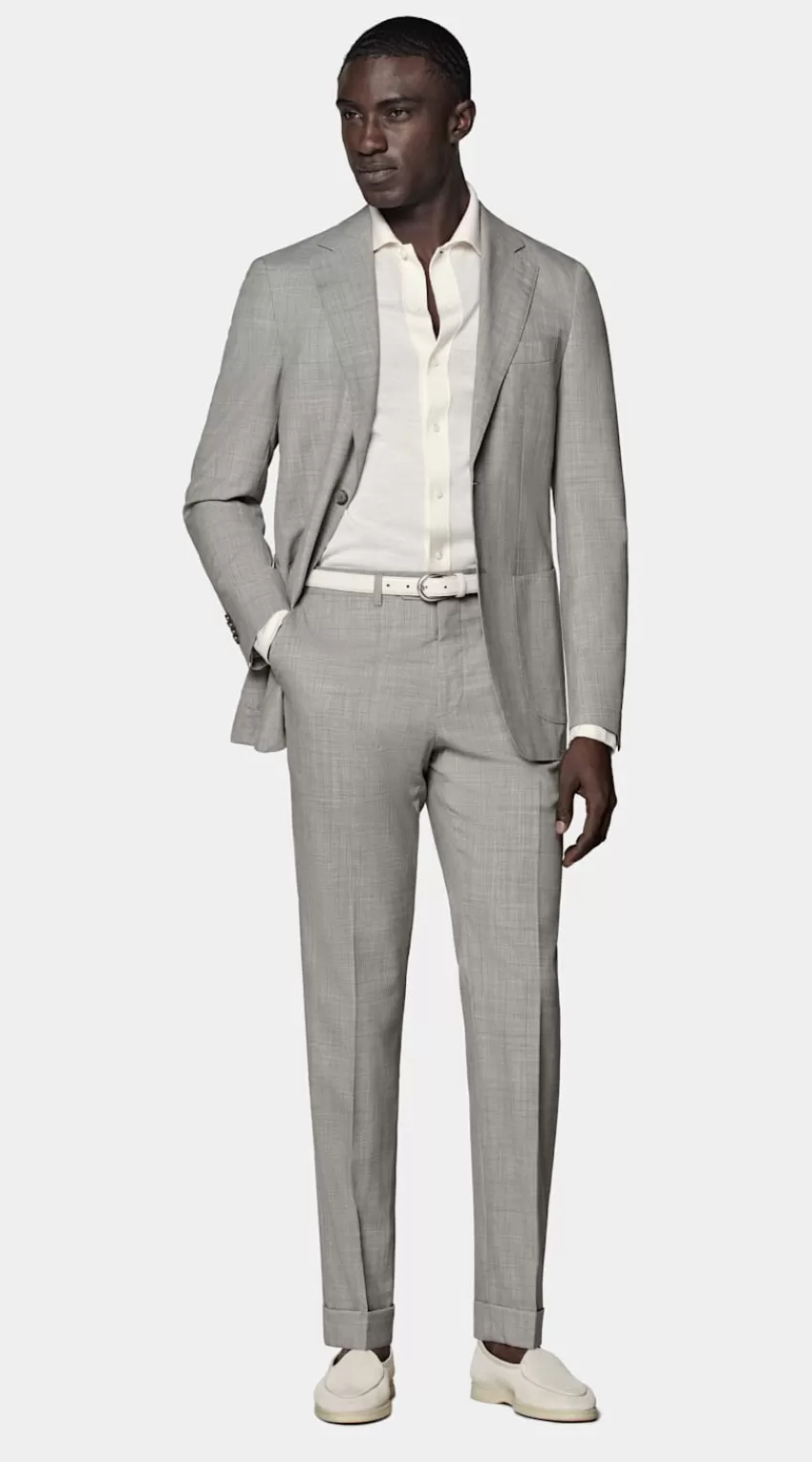 Suitsupply Havana Anzugsakko Hellgrau Tailored Fit Aus Pure S120er Tropical Schurwolle | Deutschland Cheap
