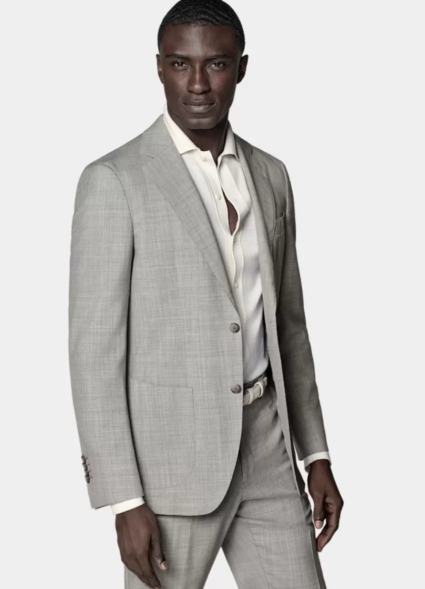 Suitsupply Havana Anzugsakko Hellgrau Tailored Fit Aus Pure S120er Tropical Schurwolle | Deutschland Cheap