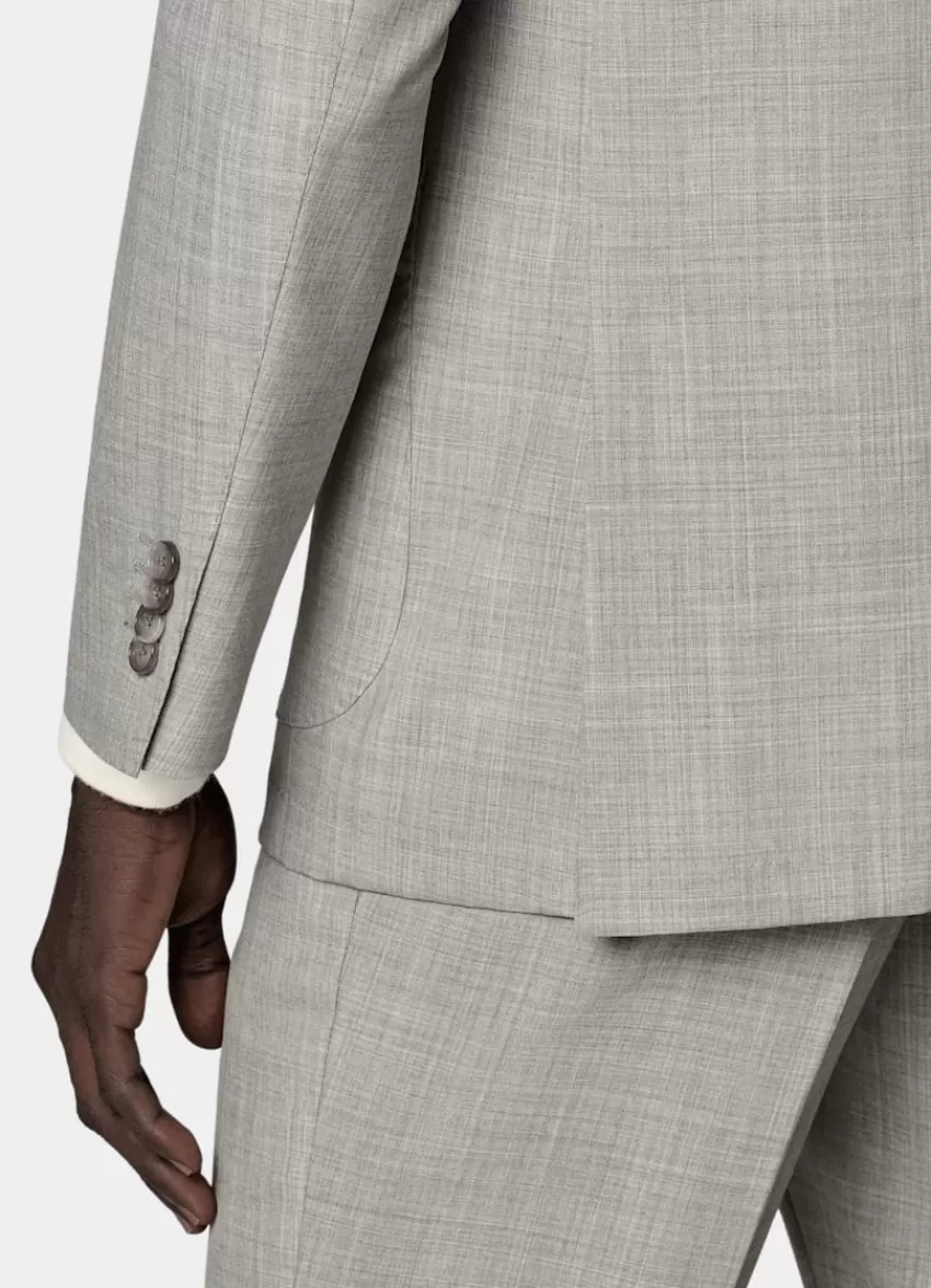 Suitsupply Havana Anzugsakko Hellgrau Tailored Fit Aus Pure S120er Tropical Schurwolle | Deutschland Cheap
