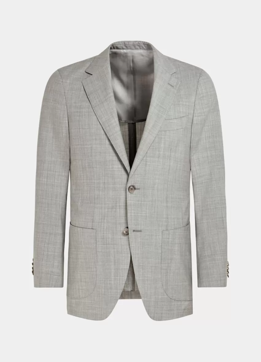 Suitsupply Havana Anzugsakko Hellgrau Tailored Fit Aus Pure S120er Tropical Schurwolle | Deutschland Cheap