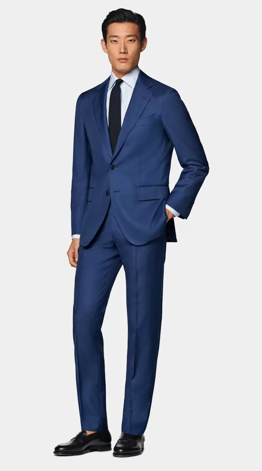 Suitsupply Havana Anzugsakko Mittelblau Tailored Fit Aus Pure S110er Schurwolle | Deutschland Outlet