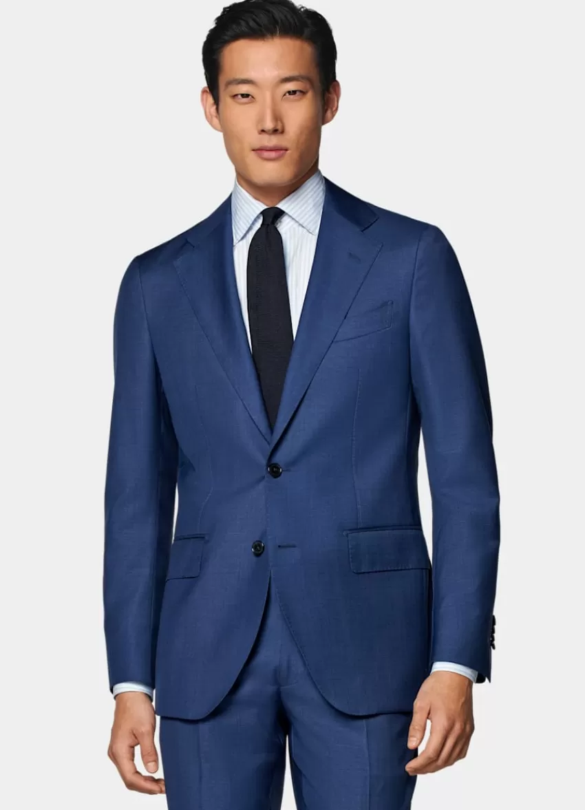Suitsupply Havana Anzugsakko Mittelblau Tailored Fit Aus Pure S110er Schurwolle | Deutschland Outlet