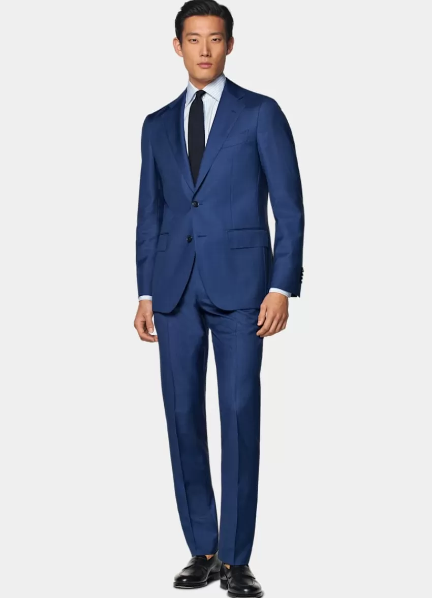 Suitsupply Havana Anzugsakko Mittelblau Tailored Fit Aus Pure S110er Schurwolle | Deutschland Outlet