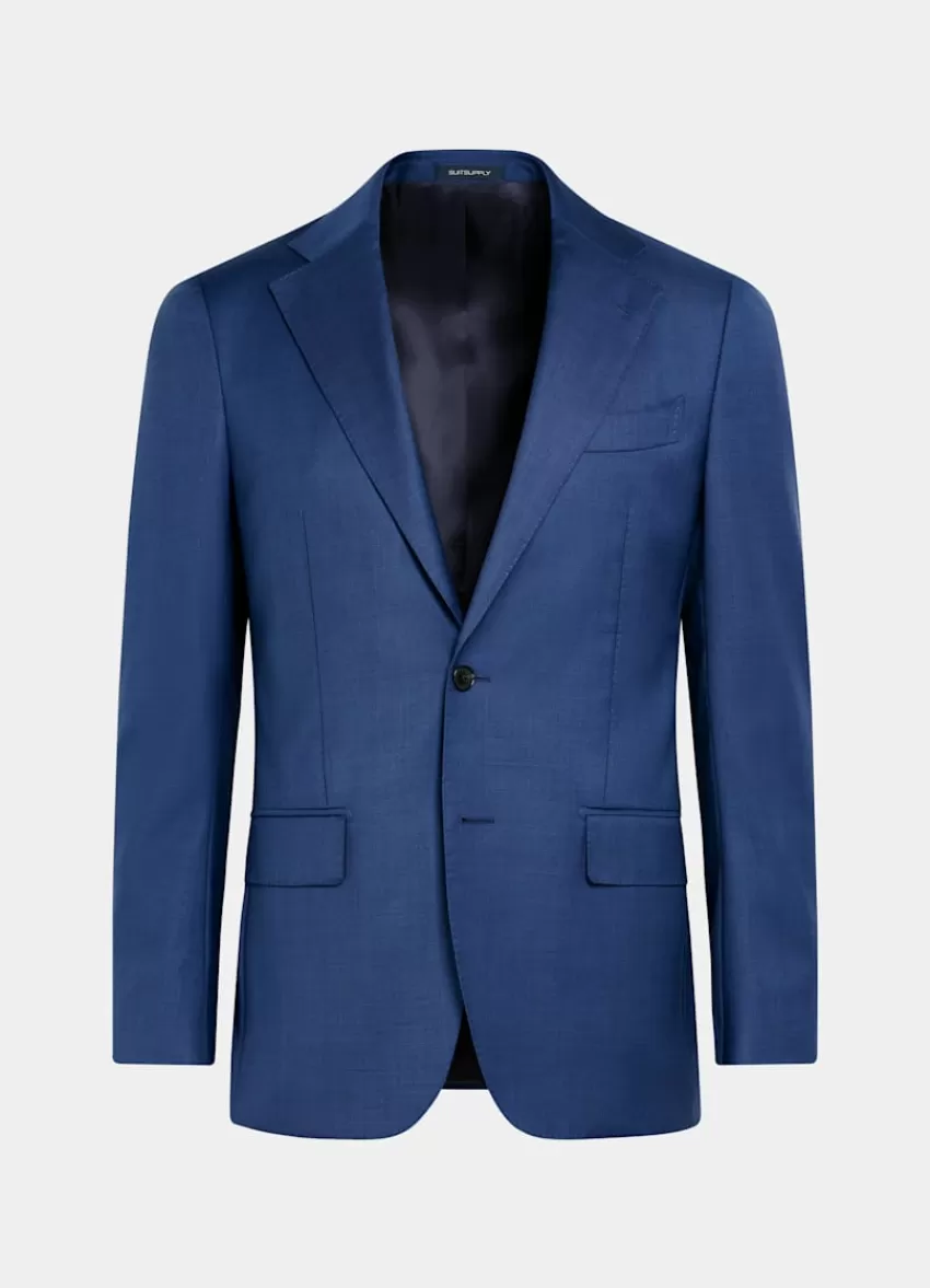 Suitsupply Havana Anzugsakko Mittelblau Tailored Fit Aus Pure S110er Schurwolle | Deutschland Outlet