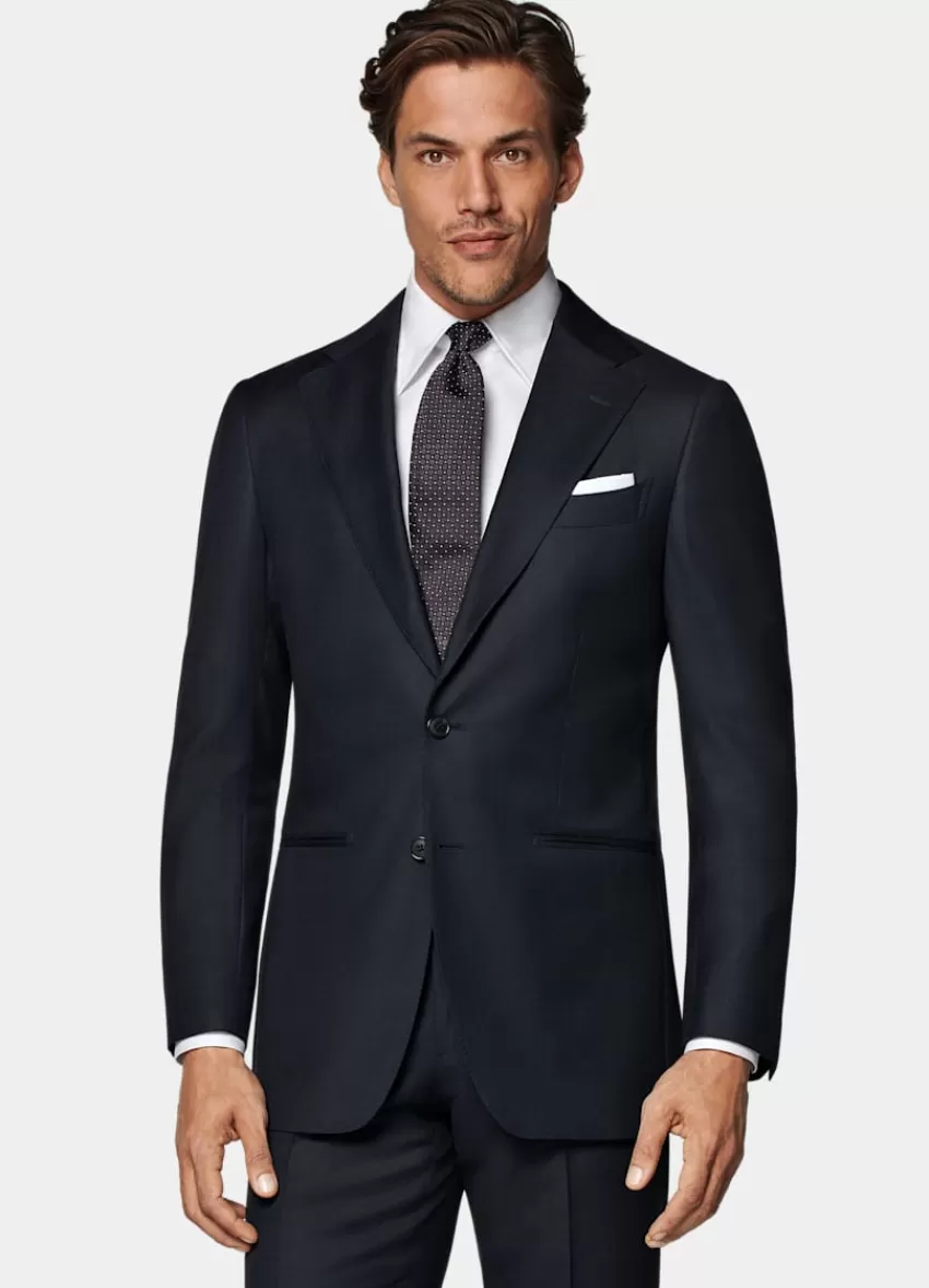 Suitsupply Havana Anzugsakko Navy Birdseye-Muster Tailored Fit Aus Pure S130er Schurwolle | Deutschland Sale