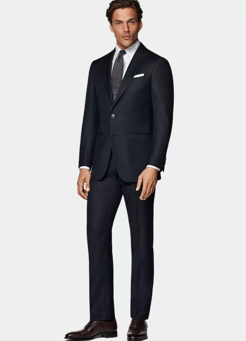 Suitsupply Havana Anzugsakko Navy Birdseye-Muster Tailored Fit Aus Pure S130er Schurwolle | Deutschland Sale