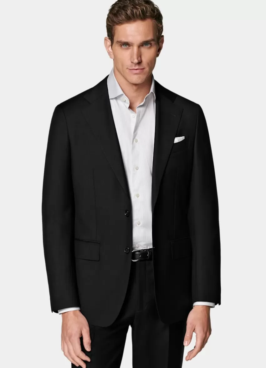 Suitsupply Havana Anzugsakko Schwarz Tailored Fit Aus Pure S110er Schurwolle | Deutschland Store