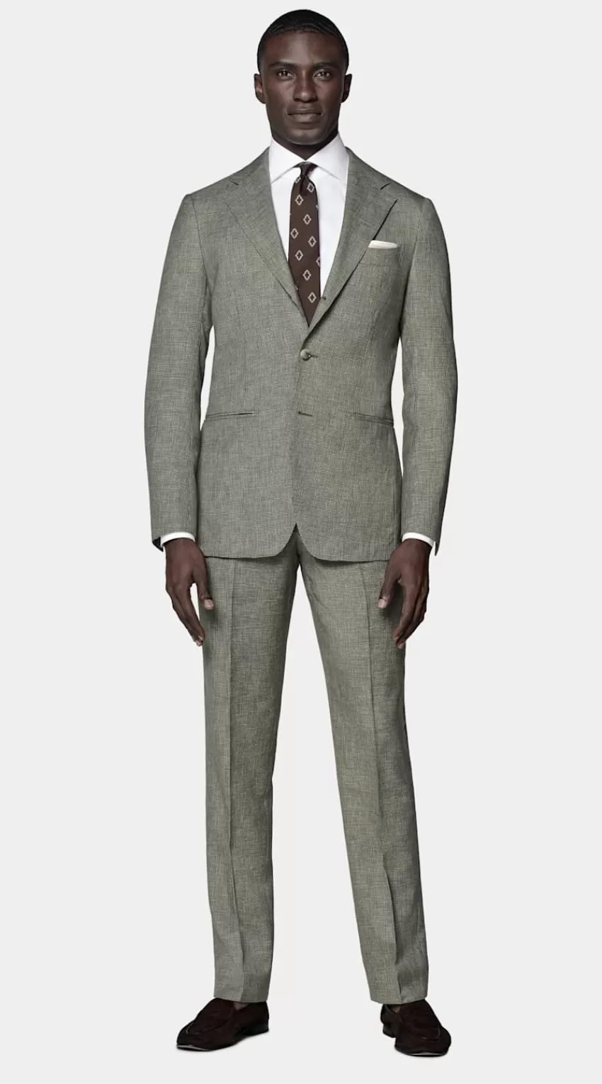 Suitsupply Havana Perennial Anzug Grün Hahnentrittmuster Tailored Fit Aus Pure S120er Schurwolle | Deutschland Online