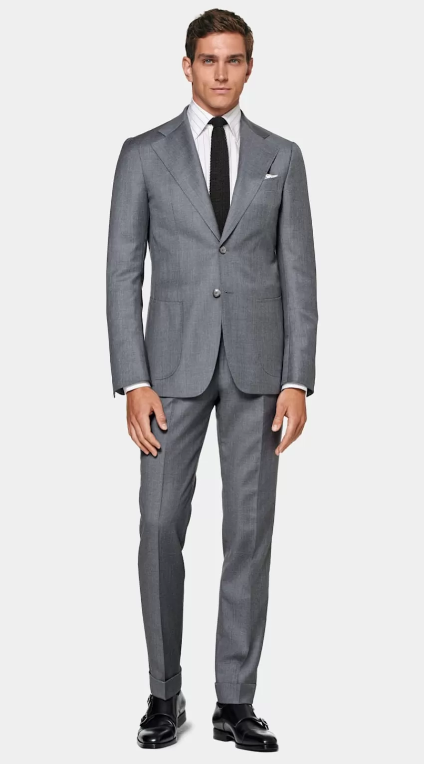 Suitsupply Havana Perennial Anzug Mittelgrau Tailored Fit Aus Pure S130er Schurwolle | Deutschland Store