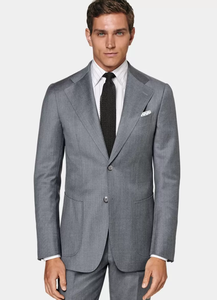 Suitsupply Havana Perennial Anzug Mittelgrau Tailored Fit Aus Pure S130er Schurwolle | Deutschland Store
