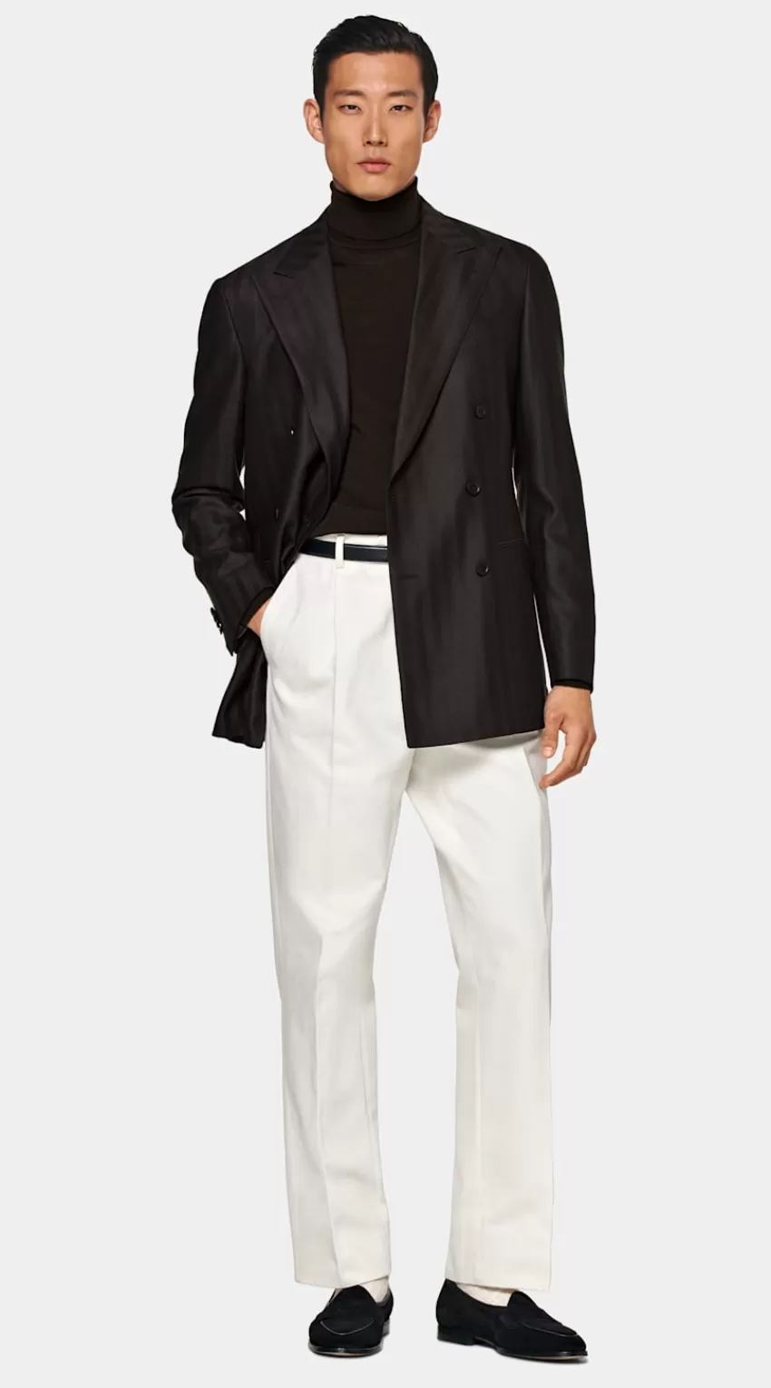 Suitsupply Havana Sakko Dunkelbraun Fischgrätmuster Tailored Fit Aus Pure S130er Schurwolle | Deutschland Cheap