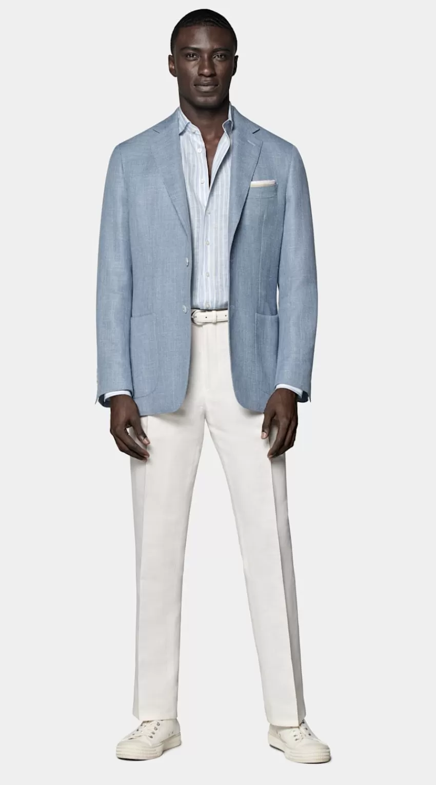 Suitsupply Havana Sakko Hellblau Tailored Fit Aus Schurwolle Seide Leinen Kaschmir | Deutschland Online