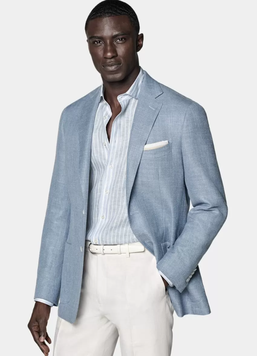 Suitsupply Havana Sakko Hellblau Tailored Fit Aus Schurwolle Seide Leinen Kaschmir | Deutschland Online