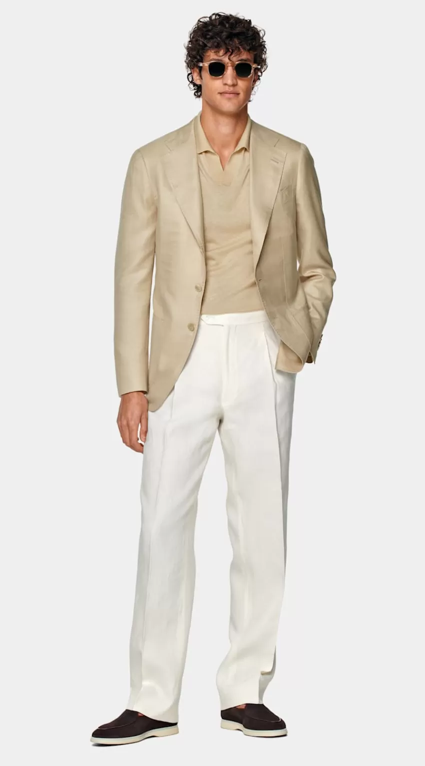 Suitsupply Havana Sakko Hellbraun Tailored Fit Aus Seide Kaschmir Leinen | Deutschland Outlet