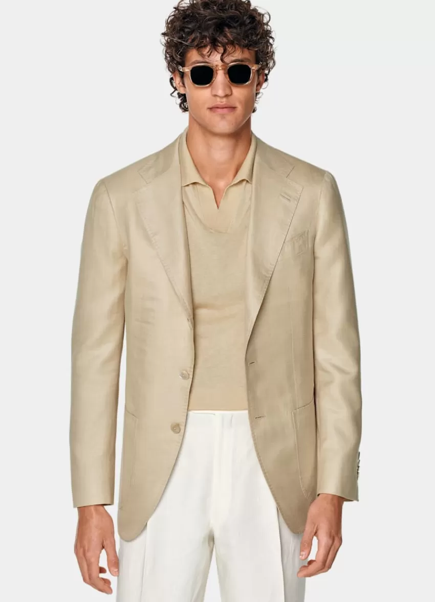 Suitsupply Havana Sakko Hellbraun Tailored Fit Aus Seide Kaschmir Leinen | Deutschland Outlet