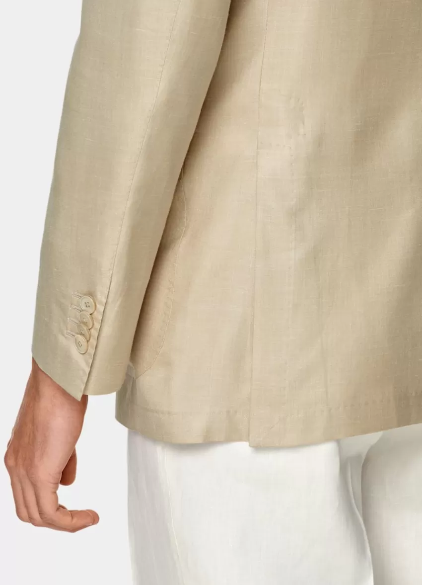 Suitsupply Havana Sakko Hellbraun Tailored Fit Aus Seide Kaschmir Leinen | Deutschland Outlet
