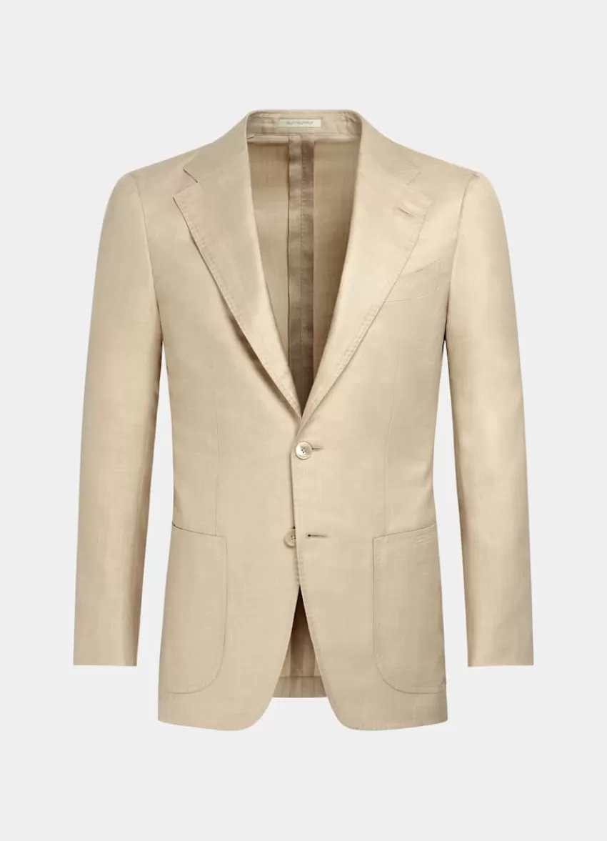 Suitsupply Havana Sakko Hellbraun Tailored Fit Aus Seide Kaschmir Leinen | Deutschland Outlet