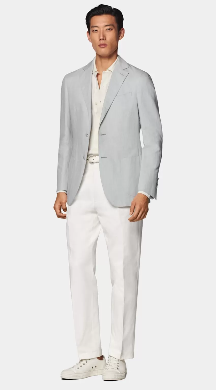 Suitsupply Havana Sakko Hellgrau Tailored Fit Aus Leinen Baumwolle | Deutschland Online