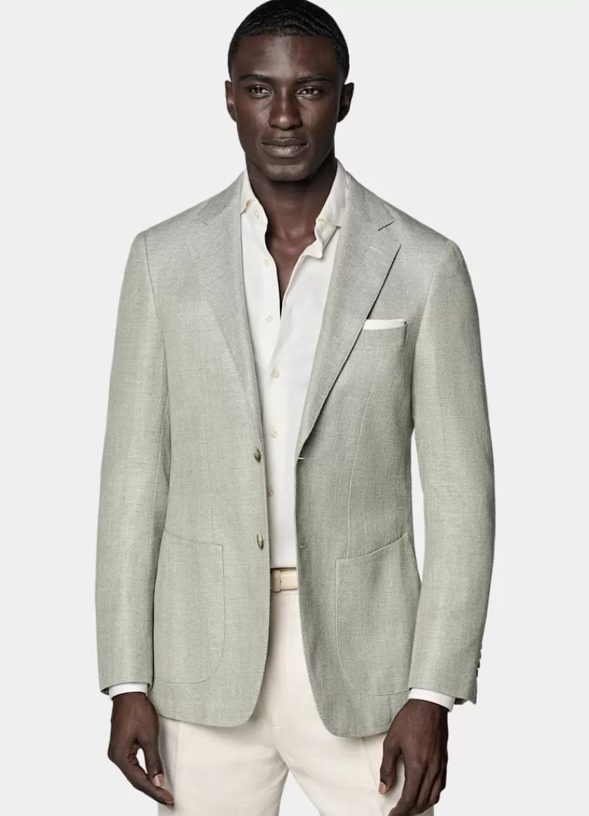 Suitsupply Havana Sakko Hellgrün Tailored Fit Aus Schurwolle Seide Leinen Kaschmir | Deutschland Best Sale