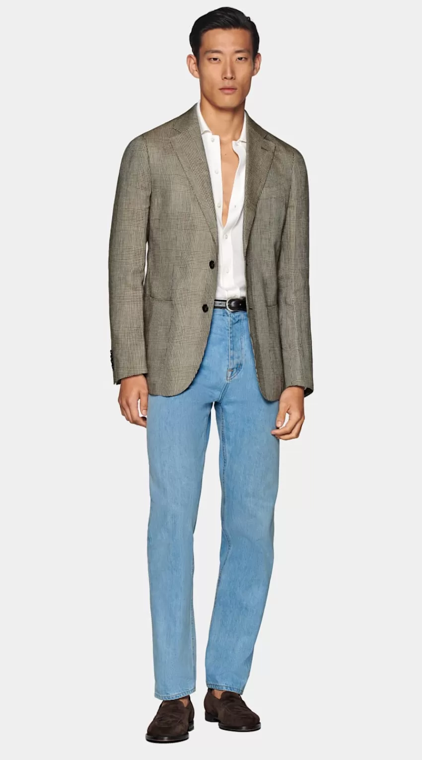Suitsupply Havana Sakko Mittelbraun Tailored Fit Aus Pures Leinen | Deutschland Best Sale