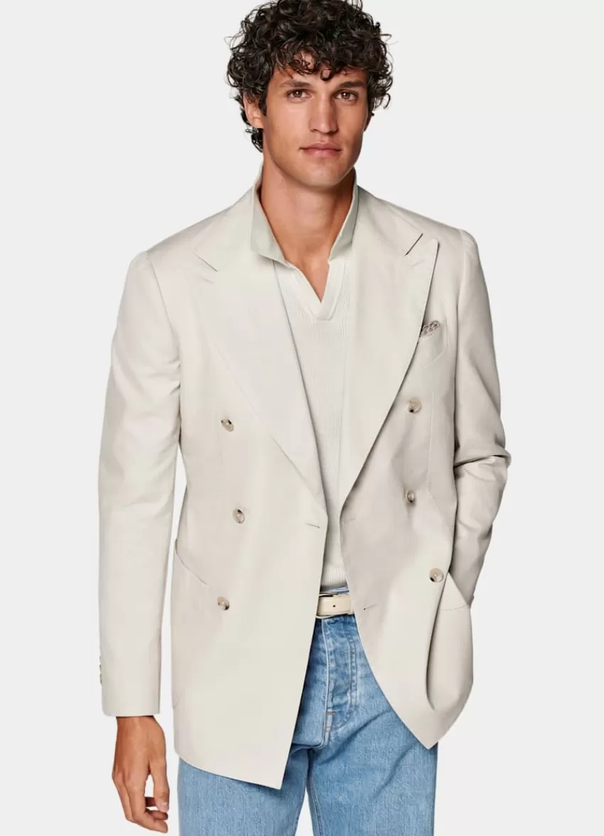 Suitsupply Havana Sakko Sand Tailored Fit Aus Reine Baumwolle | Deutschland Hot