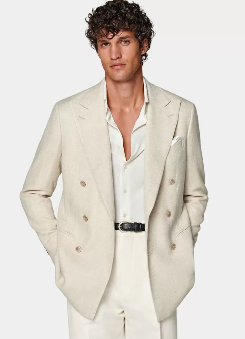 Suitsupply Havana Sakko Sand Tailored Fit Aus Schurwolle Seide Leinen Kaschmir | Deutschland Sale