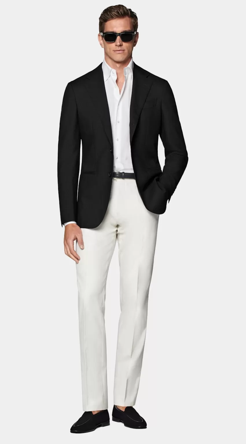 Suitsupply Havana Sakko Schwarz Tailored Fit Aus Pure 4fach Traveller Schurwolle | Deutschland Fashion
