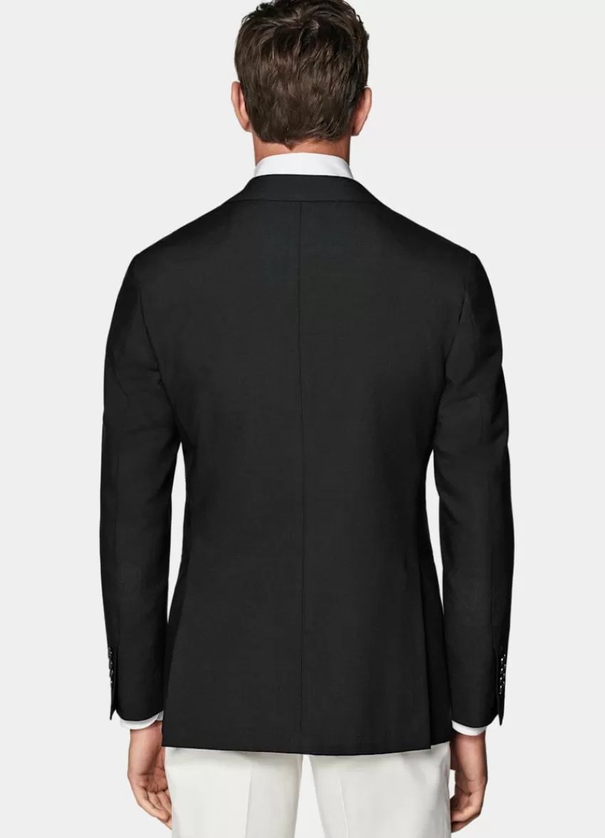 Suitsupply Havana Sakko Schwarz Tailored Fit Aus Pure 4fach Traveller Schurwolle | Deutschland Fashion