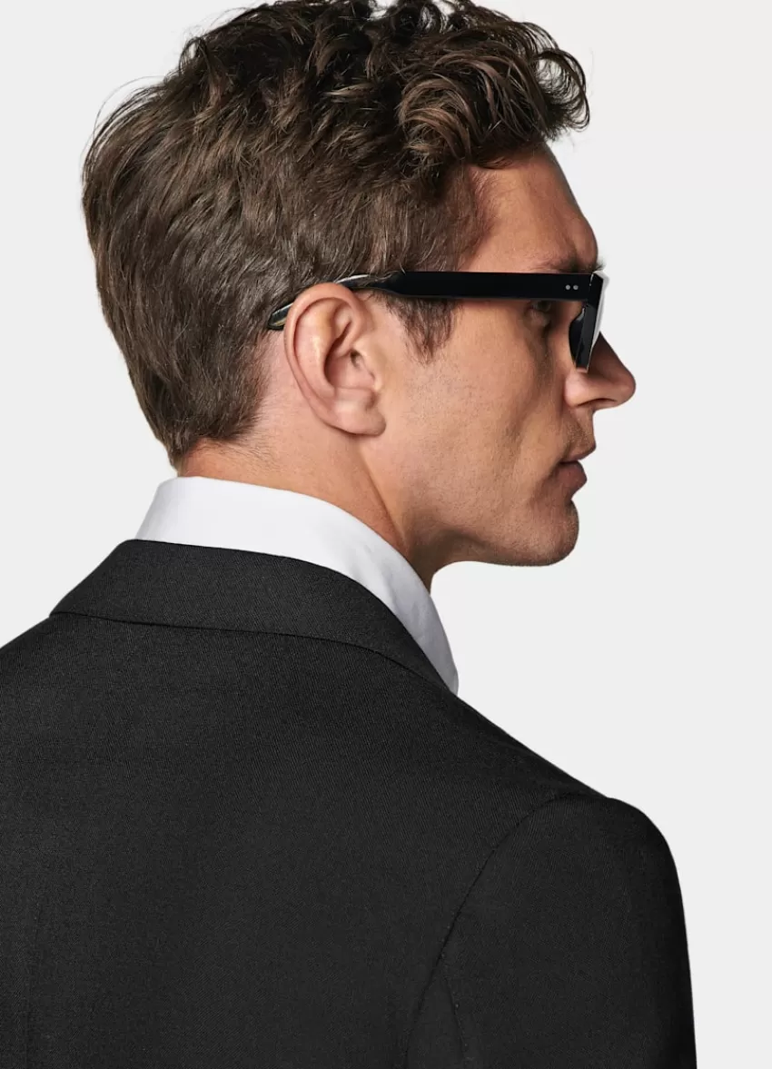 Suitsupply Havana Sakko Schwarz Tailored Fit Aus Pure 4fach Traveller Schurwolle | Deutschland Fashion
