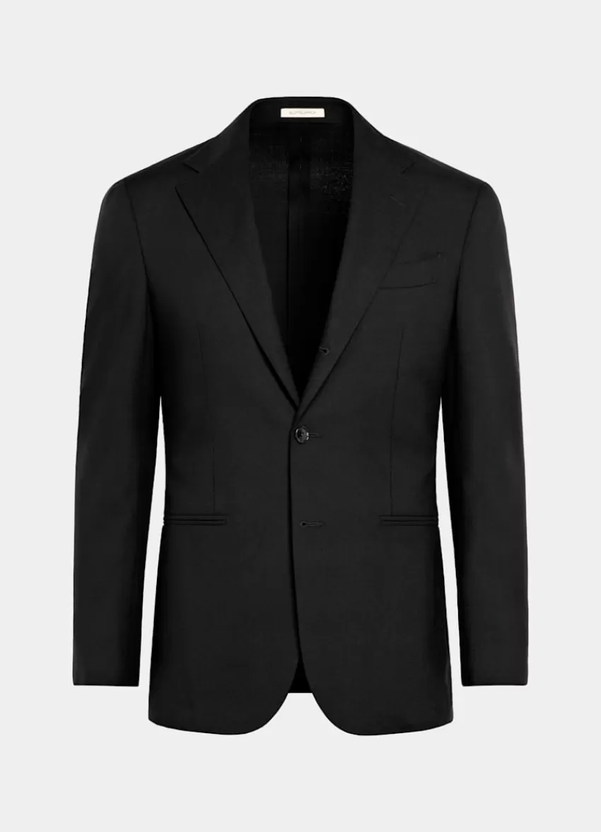 Suitsupply Havana Sakko Schwarz Tailored Fit Aus Pure 4fach Traveller Schurwolle | Deutschland Fashion