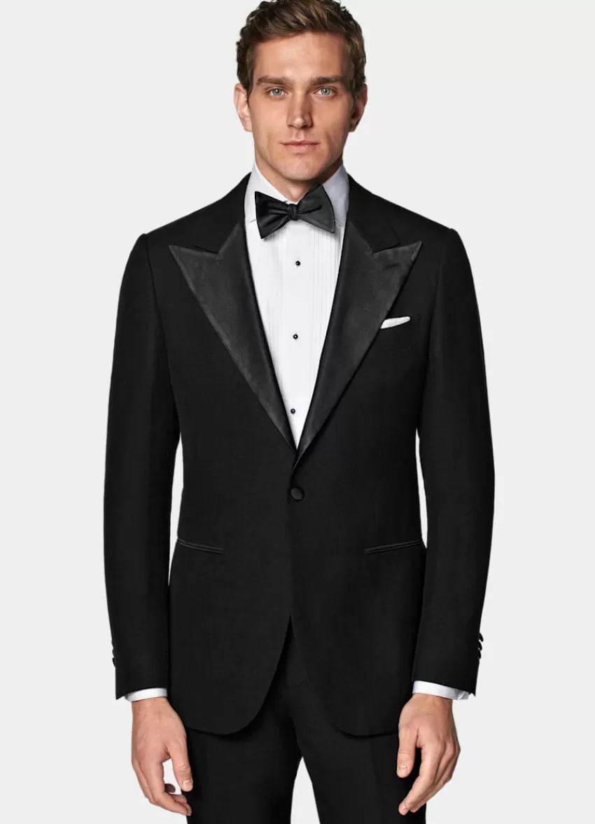 Suitsupply Havana Smoking Schwarz Tailored Fit Aus Pures Leinen | Deutschland Discount
