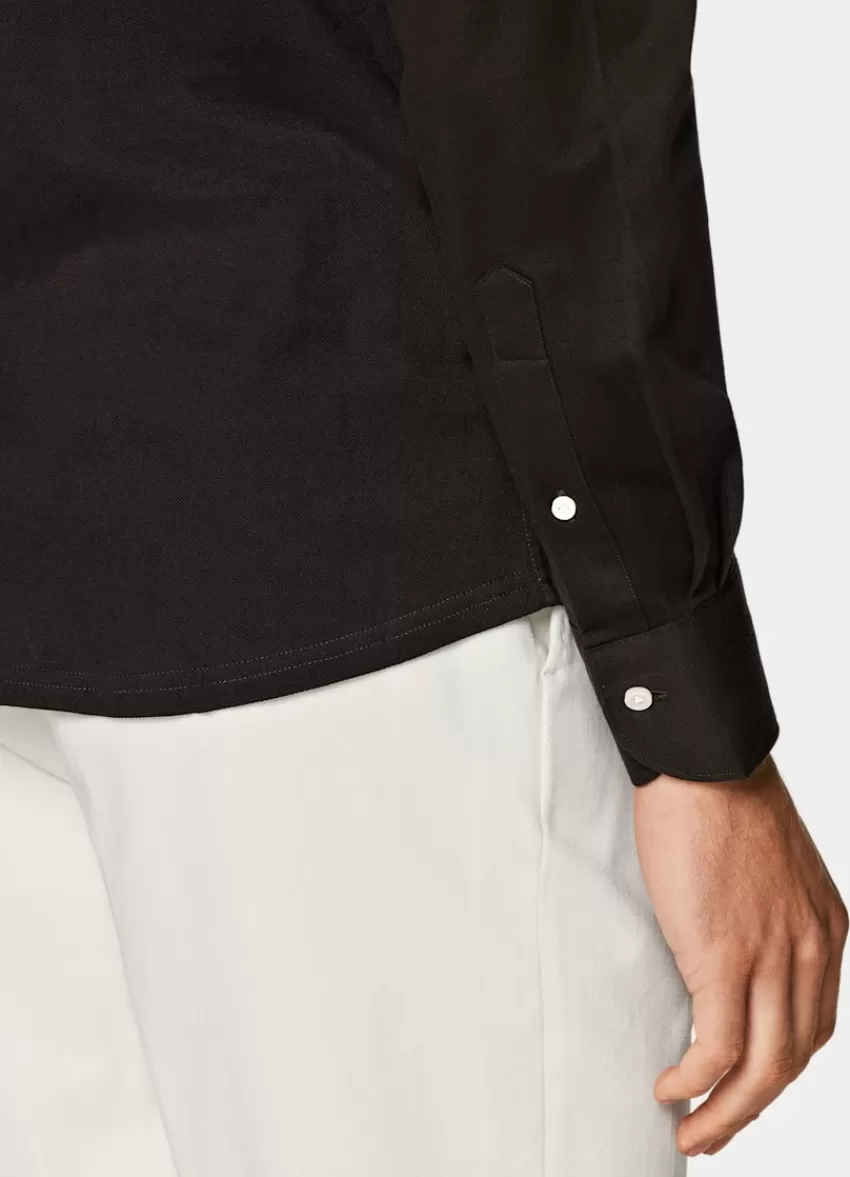 Suitsupply Hemd Dunkelbraun Extra Slim Fit Aus Purer Baumwolle-Strick | Deutschland Online